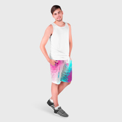 Мужские шорты 3D Three Days Grace neon gradient style: надпись, символ - фото 2