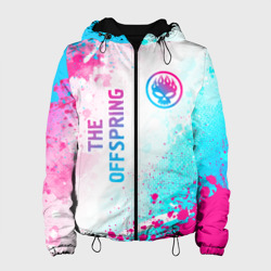Женская куртка 3D The Offspring neon gradient style: надпись, символ