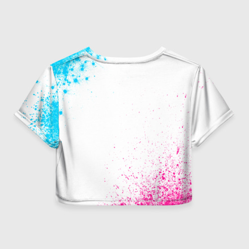 Женская футболка Crop-top 3D Black Sabbath neon gradient style, цвет 3D печать - фото 2