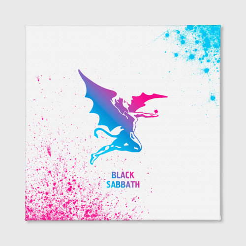 Холст квадратный Black Sabbath neon gradient style, цвет 3D печать - фото 2