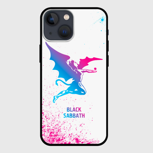 Чехол для iPhone 13 mini Black Sabbath neon gradient style