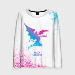 Женский лонгслив 3D Black Sabbath neon gradient style