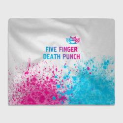 Плед 3D Five Finger Death Punch neon gradient style: символ сверху