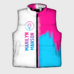 Мужской жилет утепленный 3D Marilyn Manson neon gradient style: по-вертикали