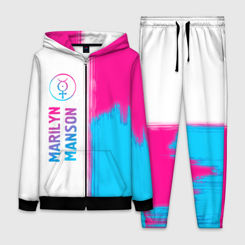 Женский костюм 3D Marilyn Manson neon gradient style: по-вертикали, цвет черный