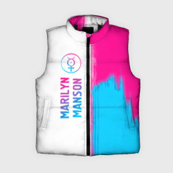 Женский жилет утепленный 3D Marilyn Manson neon gradient style: по-вертикали