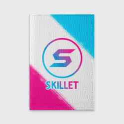 Обложка для паспорта матовая кожа Skillet neon gradient style