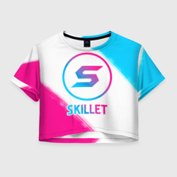 Женская футболка Crop-top 3D Skillet neon gradient style