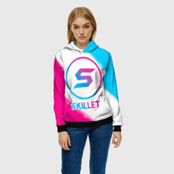 Женская толстовка 3D Skillet neon gradient style - фото 2