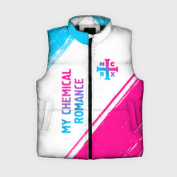 Женский жилет утепленный 3D My Chemical Romance neon gradient style: надпись, символ