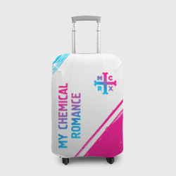 Чехол для чемодана 3D My Chemical Romance neon gradient style: надпись, символ