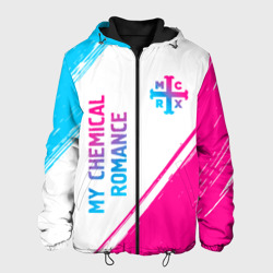 Мужская куртка 3D My Chemical Romance neon gradient style: надпись, символ