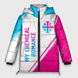 Женская зимняя куртка Oversize My Chemical Romance neon gradient style: надпись, символ