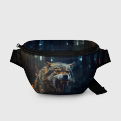 Поясная сумка 3D Волк рассвет