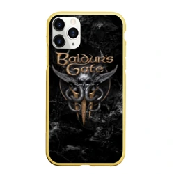 Чехол для iPhone 11 Pro Max матовый Baldurs Gate 3 Dark logo