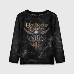 Детский лонгслив 3D Baldurs Gate 3 Dark logo