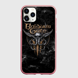 Чехол для iPhone 11 Pro матовый Baldurs Gate 3 Dark logo