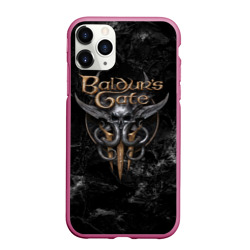 Чехол для iPhone 11 Pro Max матовый Baldurs Gate 3 Dark logo