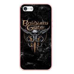 Чехол для iPhone 5/5S матовый Baldurs Gate 3 Dark logo