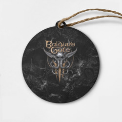 Деревянная игрушка круг Baldurs Gate 3 Dark logo