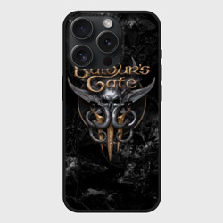 Чехол силиконовый для Apple iPhone 15 Pro матовый Baldurs Gate 3 Dark logo
