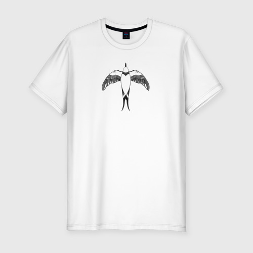 Мужская футболка хлопок Slim с принтом Птица в египетском стиле, вид спереди #2