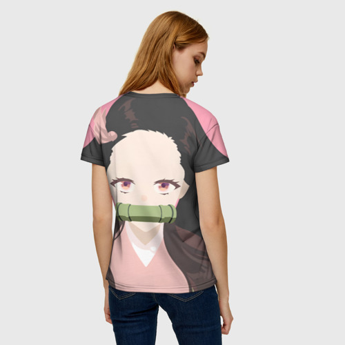 Женская футболка 3D Клинок рассекающий демонов Нэдзуко, цвет 3D печать - фото 4
