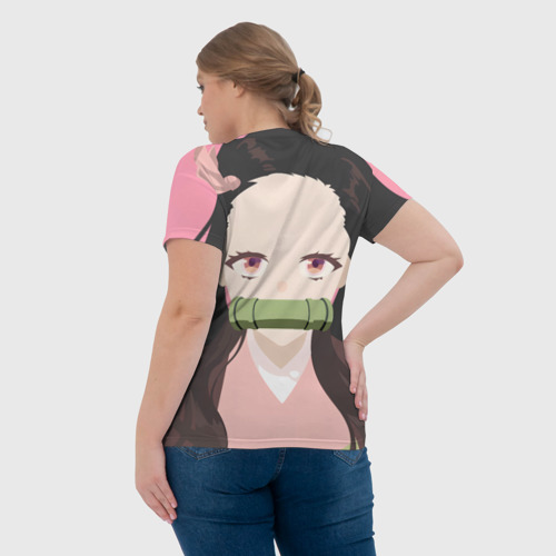 Женская футболка 3D Клинок рассекающий демонов Нэдзуко, цвет 3D печать - фото 7