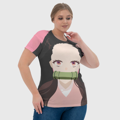 Женская футболка 3D Клинок рассекающий демонов Нэдзуко, цвет 3D печать - фото 6