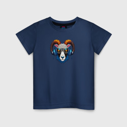 Детская футболка хлопок Баран в наушниках