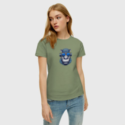 Женская футболка хлопок Бегемот и наушники - фото 2