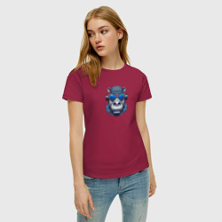 Женская футболка хлопок Бегемот и наушники - фото 2