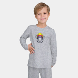 Детская пижама с лонгсливом хлопок Слон и наушники - фото 2