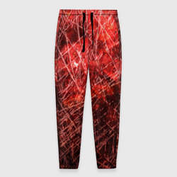 Мужские брюки 3D Красное со штрихами