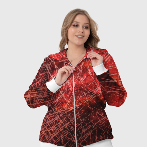 Женский костюм 3D Красное со штрихами, цвет белый - фото 7
