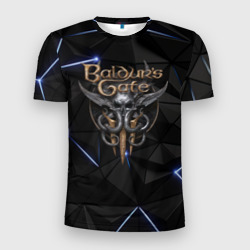 Мужская футболка 3D Slim Baldurs Gate 3 black blue
