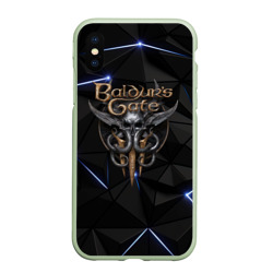 Чехол для iPhone XS Max матовый Baldurs Gate 3 black blue
