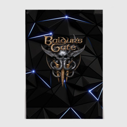 Постер Baldurs Gate 3 black blue