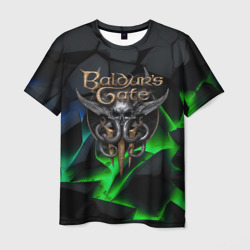 Baldurs Gate 3 black blue neon – Мужская футболка 3D с принтом купить со скидкой в -26%