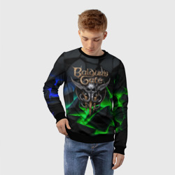 Детский свитшот 3D Baldurs Gate 3 black blue neon - фото 2