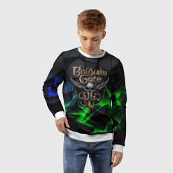 Детский свитшот 3D Baldurs Gate 3 black blue neon - фото 2