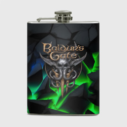 Фляга Baldurs Gate 3 black blue neon