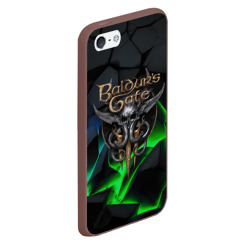 Чехол для iPhone 5/5S матовый Baldurs Gate 3 black blue neon - фото 2