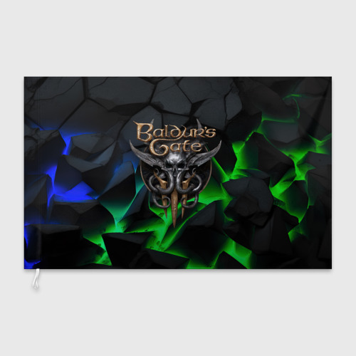 Флаг 3D Baldurs Gate 3 black blue neon - фото 3