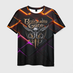 Baldurs Gate 3 orange abstract – Мужская футболка 3D с принтом купить со скидкой в -26%