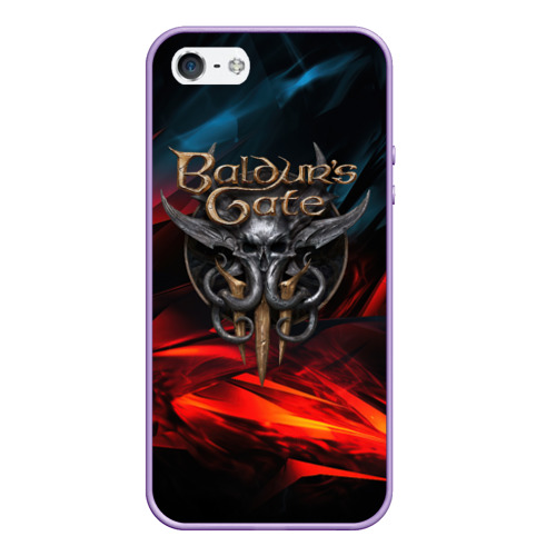 Чехол для iPhone 5/5S матовый Baldurs Gate 3 logo, цвет светло-сиреневый