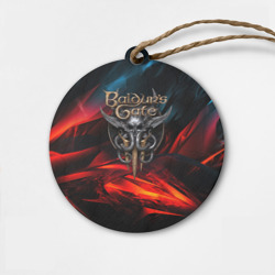 Деревянная игрушка круг Baldurs Gate 3 logo