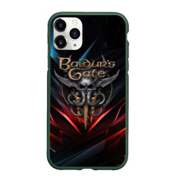 Чехол для iPhone 11 Pro матовый Baldurs Gate 3  dark logo