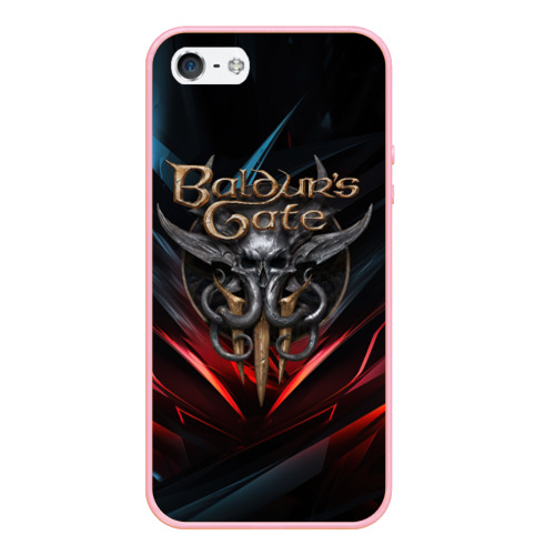 Чехол для iPhone 5/5S матовый Baldurs Gate 3  dark logo, цвет баблгам