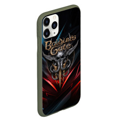 Чехол для iPhone 11 Pro матовый Baldurs Gate 3  dark logo - фото 2